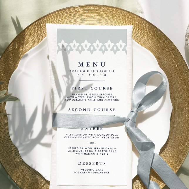 Cartão de Menu de Casamento Árabe | Névoa (Criador carregado)