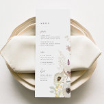Cartão de Menu de Casamento Botânico<br><div class="desc">Este Cartão de Menu de Casamento Botânico da Coleção de Grayson apresenta florais desenhados manualmente em tons de marfim, verde-sábio e ouro ao redor do menu janto de casais. Personalize-o com seus detalhes de forma fácil e rápida. Basta pressionar o botão 'personalizar' para reorganizar e formatar o estilo e a...</div>