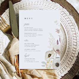 Cartão de Menu de Casamento Botânico
