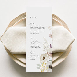 Cartão de Menu de Casamento Botânico