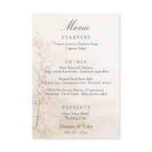 Cartão de Menu de Casamento Botânico Elegante de P