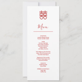 Cartão de Menu de Casamento Chinês Moderno