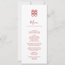 Cartão de Menu de Casamento Chinês Moderno