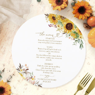 Cartão de Menu de Casamento Círculo de Abóbora Gir