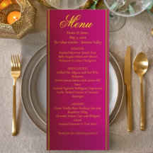 Cartão de Menu de Casamento Clássico e Elegante Ve