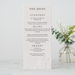 Cartão de Menu de Casamento com Arco em Relevo Ceg