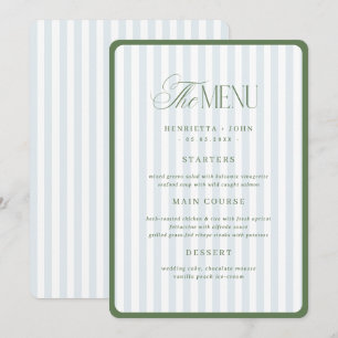 Cartão de Menu de Casamento com Borda de Listras V