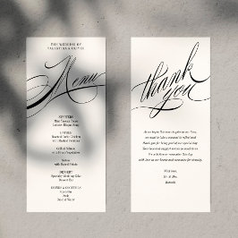 Cartão de Menu de Casamento com Caligrafia Elegant