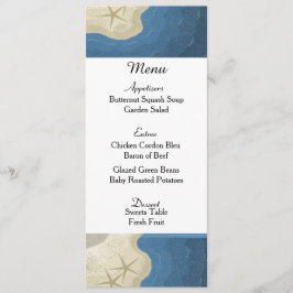 Cartão de Menu de Casamento com Estrela-do-Mar e O