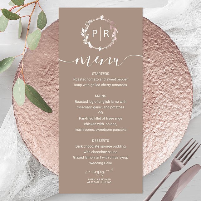 Cartão de Menu de Casamento com Foto Personalizada (Criador carregado)