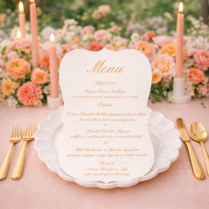 Cartão de Menu de Casamento com Jardim de Ranuncul