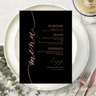 Cartão de Menu de Casamento com Letra Elegante par