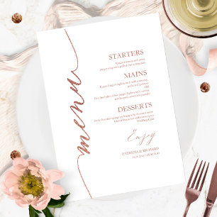 Cartão de Menu de Casamento com Letra Elegante par