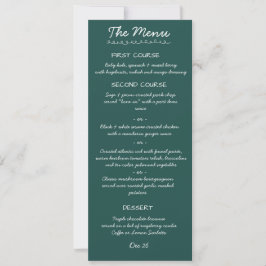 Cartão de Menu de Casamento com Letra Manuscrita E