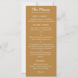 Cartão de Menu de Casamento com Letra Manuscrita E