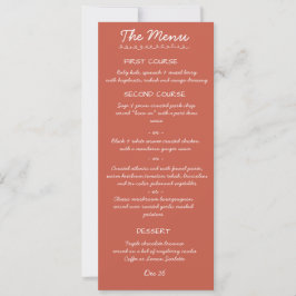 Cartão de Menu de Casamento com Letra Manuscrita E
