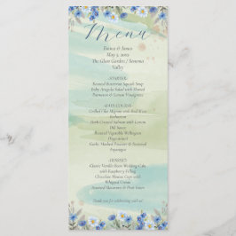 Cartão de Menu de Casamento com Moldura de Flor Si