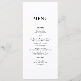 Cartão de Menu de Casamento com Monograma Moderno 