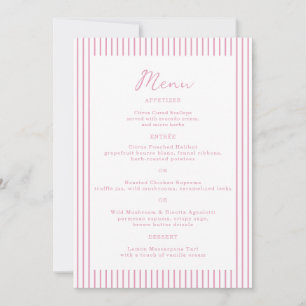 Cartão de Menu de Casamento com Monograma Rosa Peô