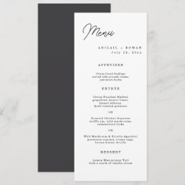 Cartão de Menu de Casamento com Roteiro Longo Mini