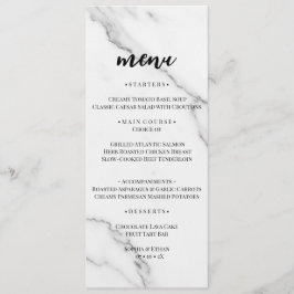 Cartão de Menu de Casamento com Textura de Mármore
