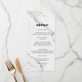 Cartão de Menu de Casamento com Textura de Mármore