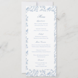 Cartão de Menu de Casamento com Toile Floral e de
