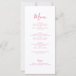 Cartão de Menu de Casamento de Aquarela Floral Ros