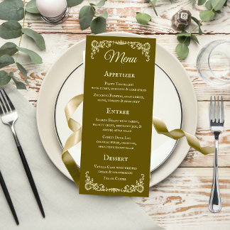 Cartão de Menu de Casamento de Borda Vintage Român