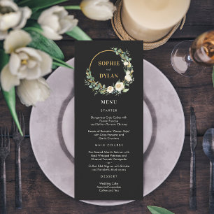 Cartão de Menu de Casamento de Color EDITÁVEL de H