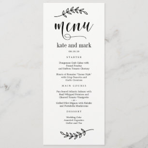 Cartão de Menu de Casamento de Color EDITÁVEL Eleg