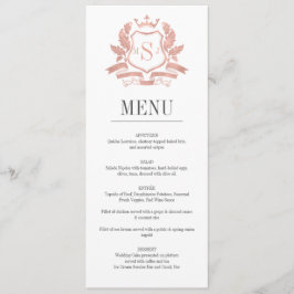 Cartão de Menu de Casamento de Crest Dourado Cláss