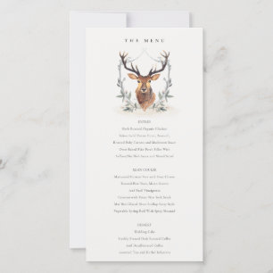 Cartão de Menu de Casamento de Crest Floral, Cute