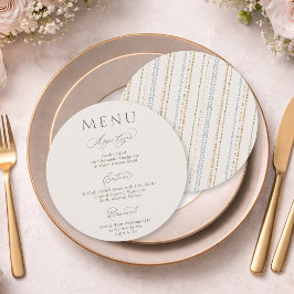 Cartão de Menu de Casamento de Dois Lados