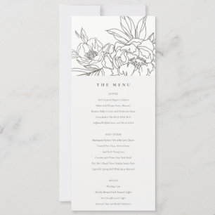 Cartão de Menu de Casamento de Esquema Floral Míni