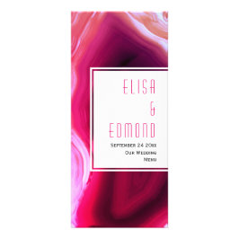 Cartão de menu de casamento de fatia de fatia de f