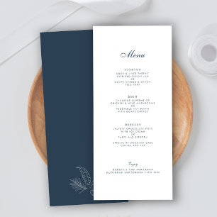 Cartão de Menu de Casamento de Folha Tropical de m