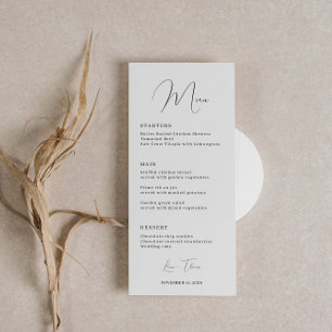 Cartão de Menu de Casamento de Fontes de Script Cl