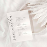 Cartão de Menu de Casamento de Fontes de Script Mi<br><div class="desc">Projetado para coordenar com nossa coleção Minimalista All In One, este cartão de menu personalizável de correspondência apresenta um layout simples e limpo, com fonte simples. Para personalização mais avançada deste design, por exemplo, alteração do layout, da fonte ou do tamanho do texto, clique no botão "PERSONALIZAR" acima. Por favor,...</div>