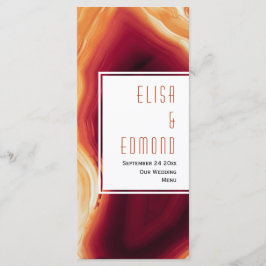 Cartão de menu de casamento de geodos de fatia ver