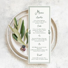 Cartão de Menu de Casamento de Jardim com Galho de