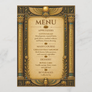 Cartão de Menu de Casamento de Luxo Inspirado no M