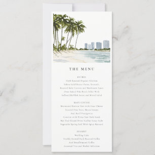Cartão de Menu de Casamento de Paisagem de Miami F