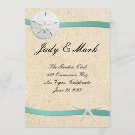 Cartão de Menu de Casamento de Praia do Dólar de A