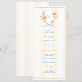 Cartão de Menu de Casamento de Primavera com Listr