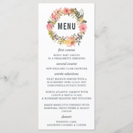 Cartão de Menu de Casamento de Quadro Floral