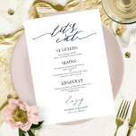 Cartão De Menu De Casamento De Script Chic Eat De<br><div class="desc">Um simples cartão de casamento de caligrafia. Eu ofereço um serviço de personalização gratuito,  se você tiver perguntas ou solicitações especiais,  por favor,  sinta-se à vontade para me contactar.</div>