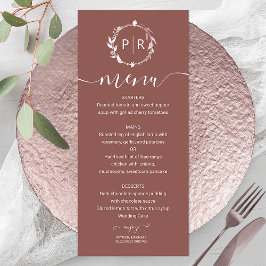 Cartão de Menu de Casamento de Terracota