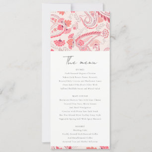 Cartão de Menu de Casamento de Tipografia de Paisl