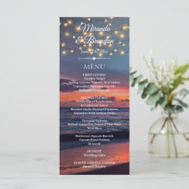 Cartão de Menu de Casamento de Verão Luz de Corrid